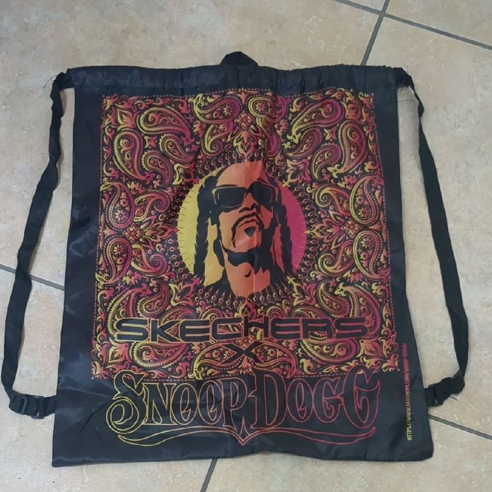 Skechers Black and Red Snoop Dogg Drawstring Backpack